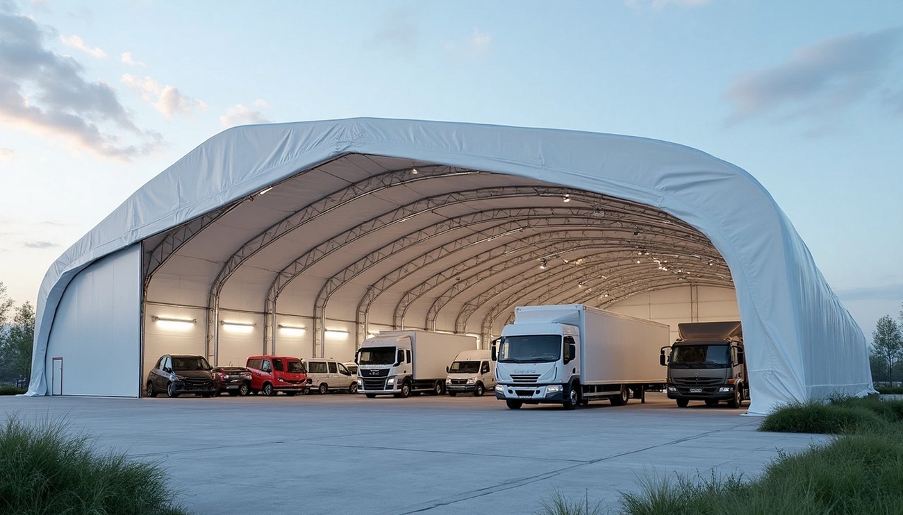 Hala namiotową o dużych gabarytach